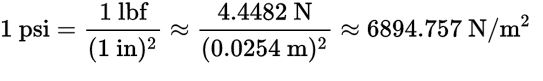 Conversion Table For Psi To Ksi